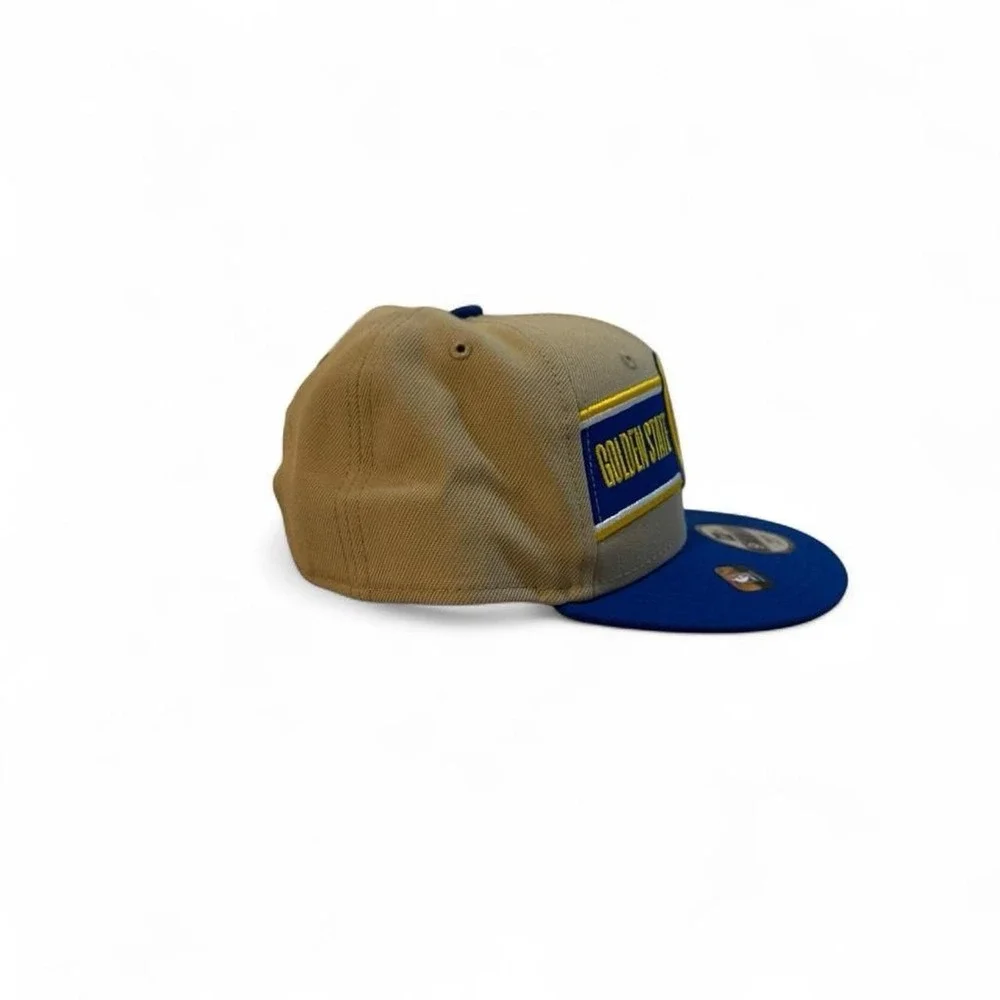 Golden State Warriors Youth New Era Tan/Royal 2024 NBA Draft 9FIFTY Snapback Hat